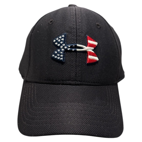 Under Armour Other - Under Armour Black Hat with Red and Blue Logo
